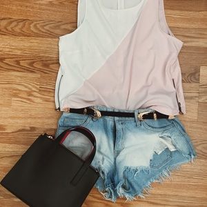 Color-block blouse